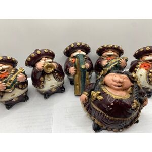 VTG Mexican Mariachi Band Figurines Set of 6 Hand Painted Folk Art chalkware